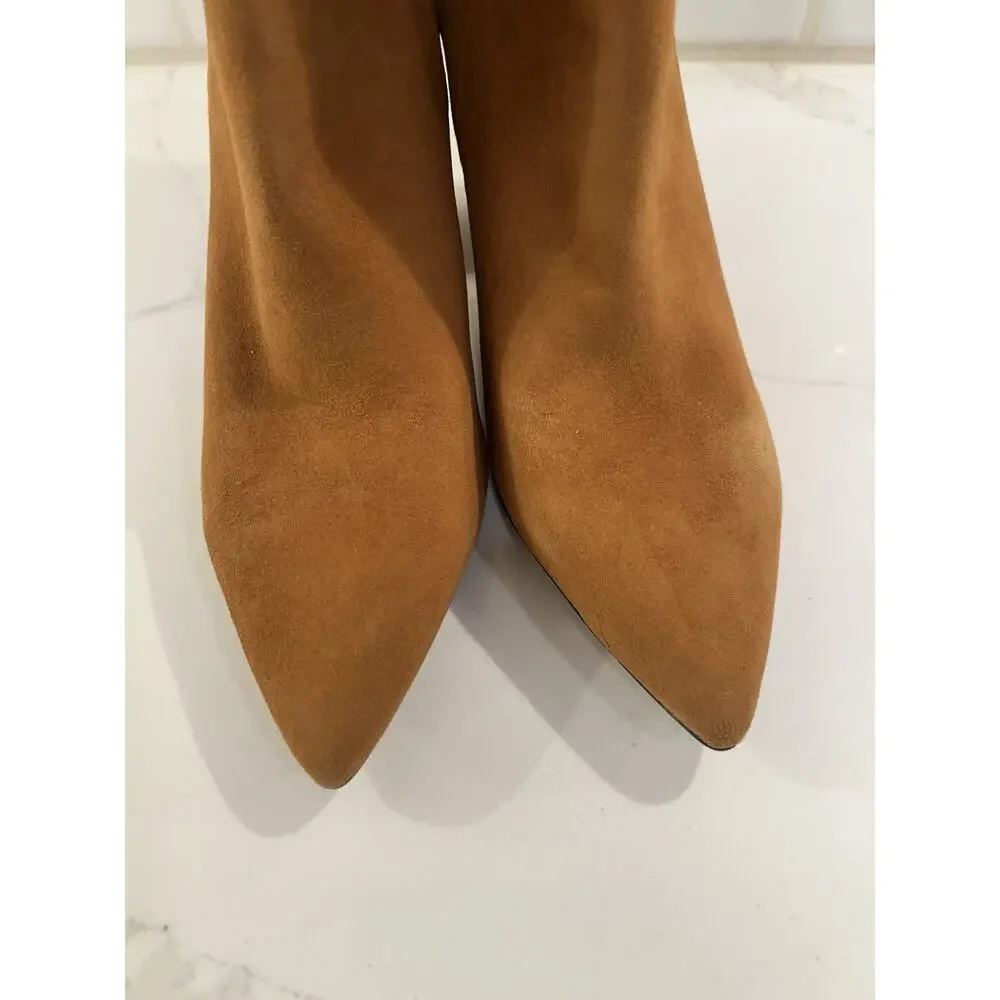 Franco Sarto Venture, Midshaft, Boot Whiskey Brown Zip Up Pointed Toe Suede Sz 7